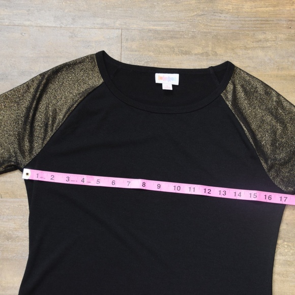 LulaRoe Julia Dress Black with Gold Sleeves - Sz S - Picture 6 of 8